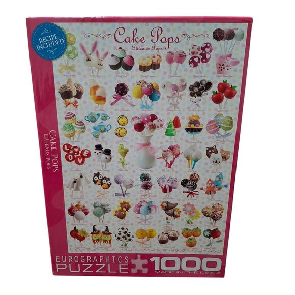 Eurographics Puzzle Cake Pops Dessert 1000 Piece Jigsaw Puzzle w Recipe - Picture 1 of 5